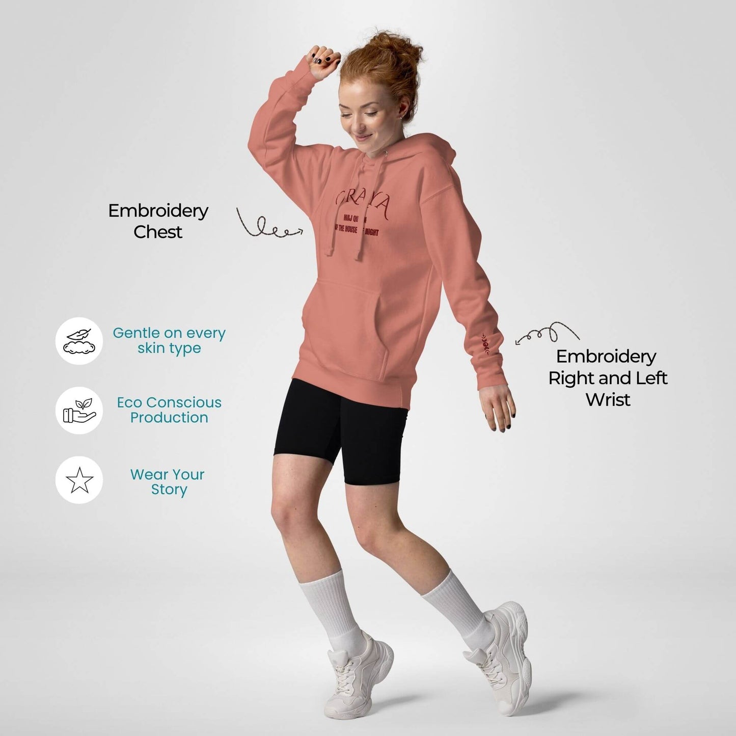 Oraya – Rainha da Casa da Noite | Hoodie Unissexo – Bordado